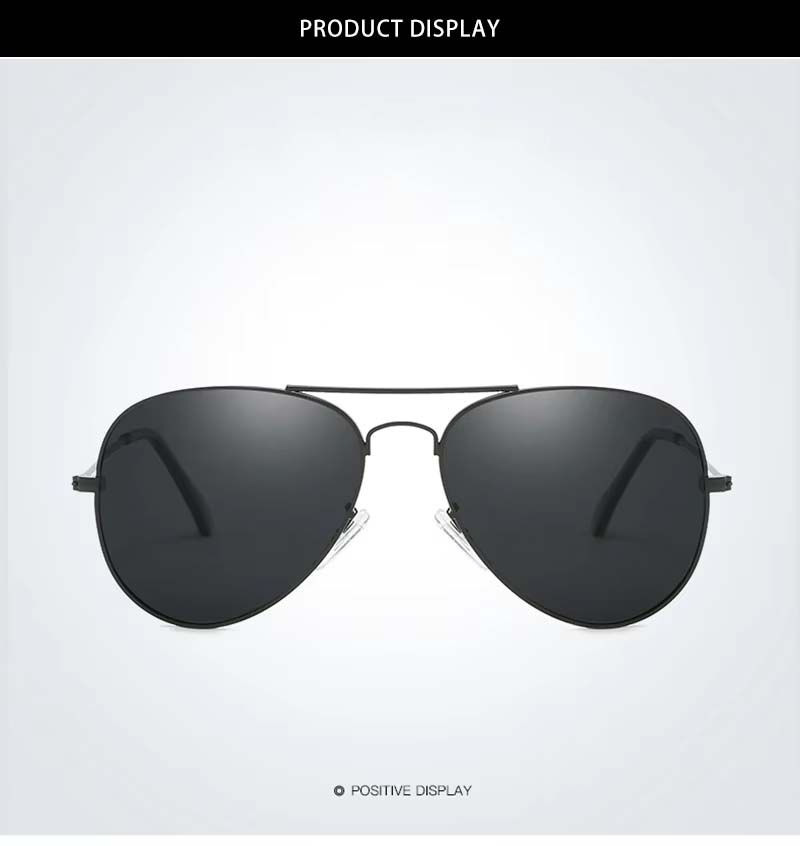 Black Aviator Classic Pilot Men Sunglasses UV 400 Protection Vintage Metal Sun Glasses Women Driving Male Shades Lens Old School