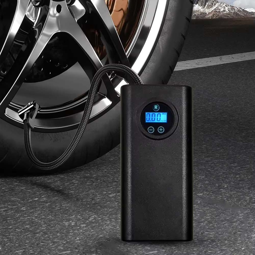 Wireless Portable Electric Air Compressor Rechargeable High Precision Car Tyre Pressure Pump Inflator LCD Display Tire Inflater for Motorcycle Bike Ball 150psi Inflating Digital Gauge Motorbike Auto B