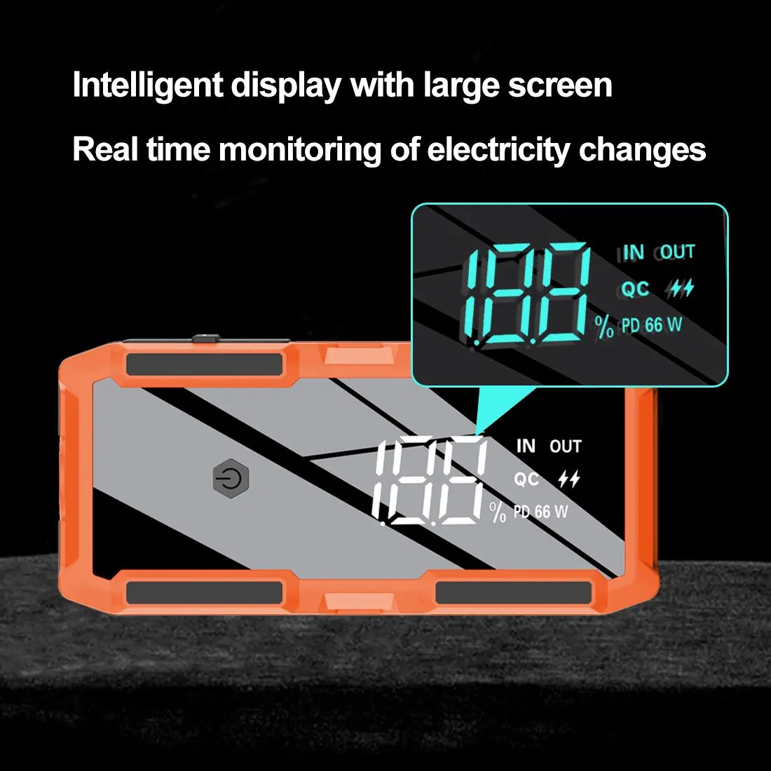 12V 3000A Peak Powerful Car Jump Starter Battery Charger 18000mAh Waterproof + Plastic Case Portable Power Bank LED Torch Light Jumpstarter  66.6Wh(14.8V/66600mWh) A19