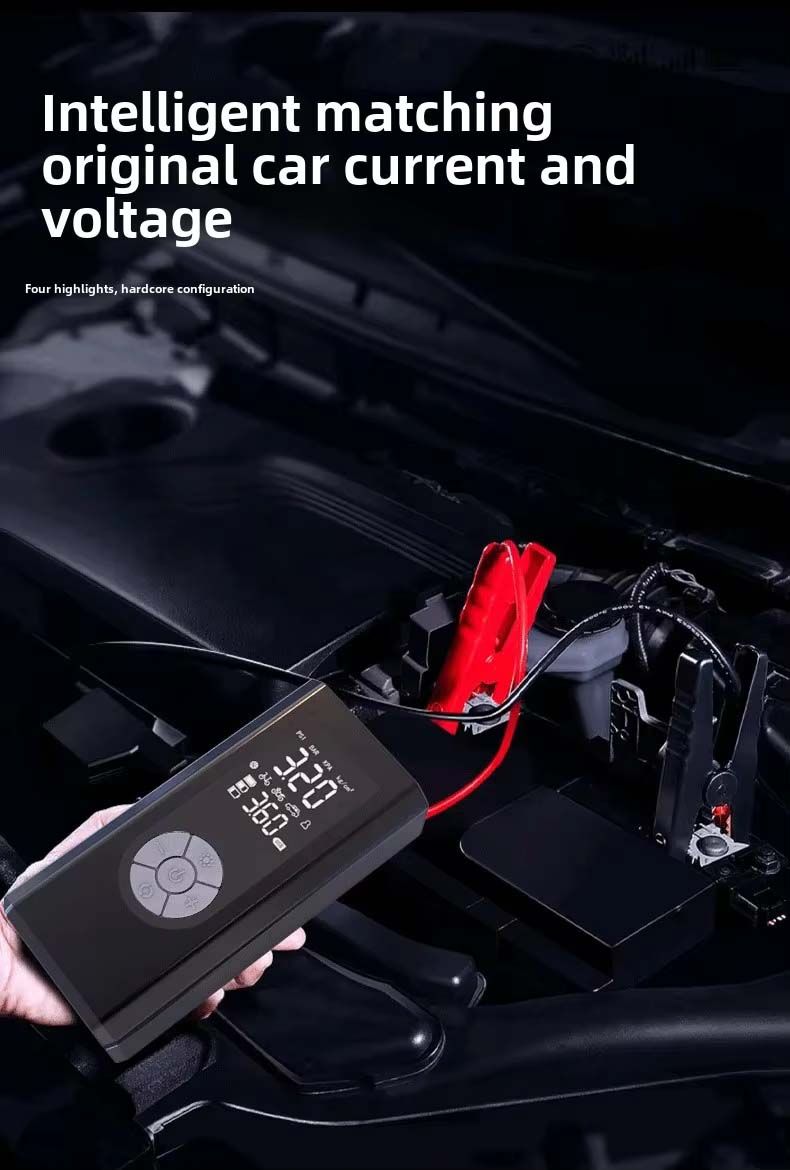 1000A Jump Starter + Air Pump + Power Bank + LED Lighter 100W Emergency Car Battery Booster 8000mah 12V Portable Powerbank Jumpstarter Motorcycles Bicycle Air Bed 150PSI Air Compressor Tire Tyre Infla