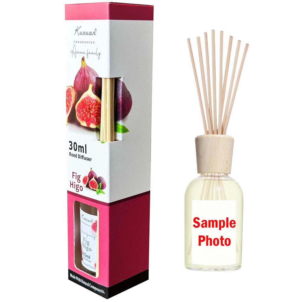 Kuxuan Fig Higo Natural Reed Diffuser + 6 Sticks - 30ml Fragrance Aroma Family Home/Office