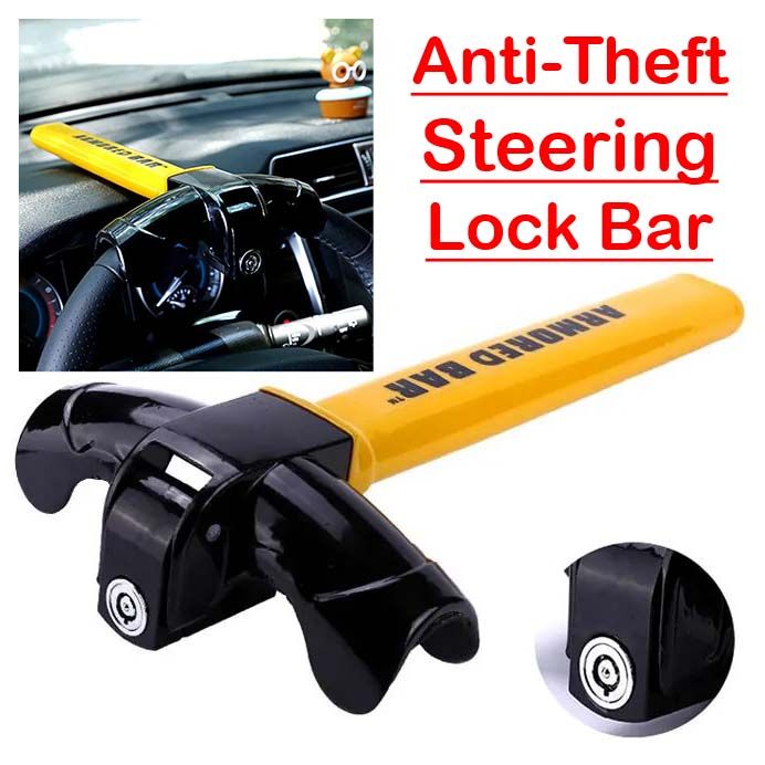 T-Bar Universal Adjustable Car Vehicle Security Steering Wheel Lock Anti Theft T Shape Promotion Prevention Safety Deter Thieves