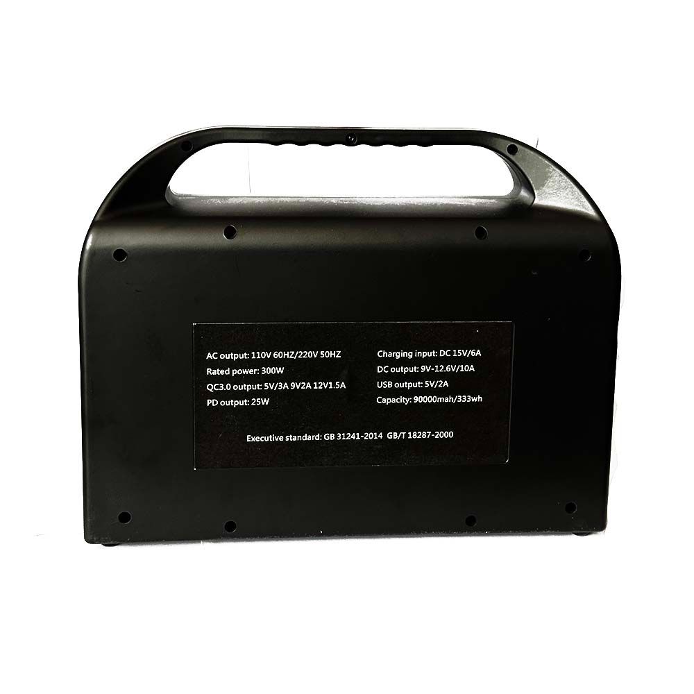 333Wh 300W Portable Power Station Storage - AC 220V/ QC 3.0/ 12V DC/ USB High Energy Bank Rechargeable Lithium Battery LED Light Charging Home Camping Standby Outage Emergency Backup Blackout RV