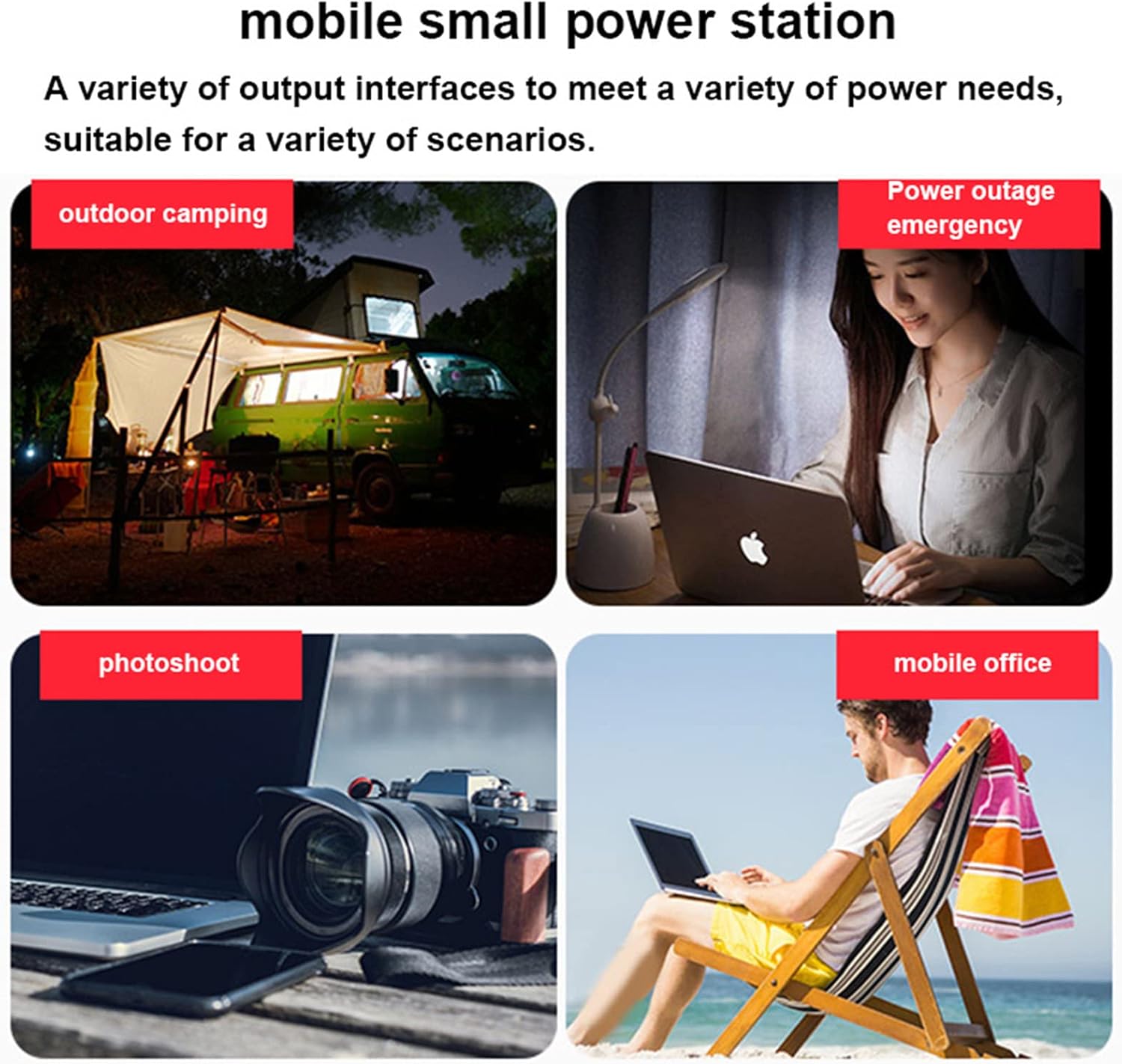 333Wh 300W Portable Power Station Storage - AC 220V/ QC 3.0/ 12V DC/ USB High Energy Bank Rechargeable Lithium Battery LED Light Charging Home Camping Standby Outage Emergency Backup Blackout RV