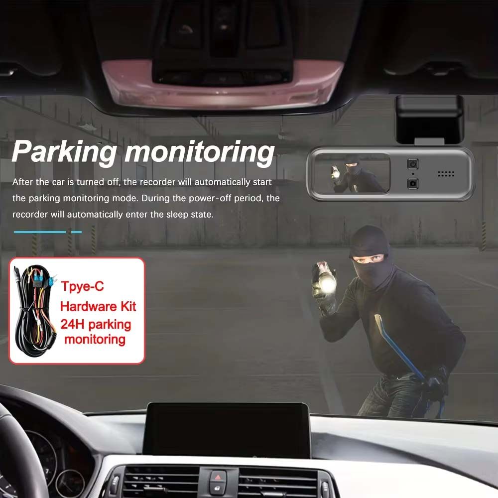 2K Dash Cam for Cars 1440p Front Camera for Vehicle WiFi APP Car DVR 24H Parking Monitor ACC Black Box Video Recorder Smart Motion & Collision Accident Detection Phone G-Sensors Night Vision Dashcam