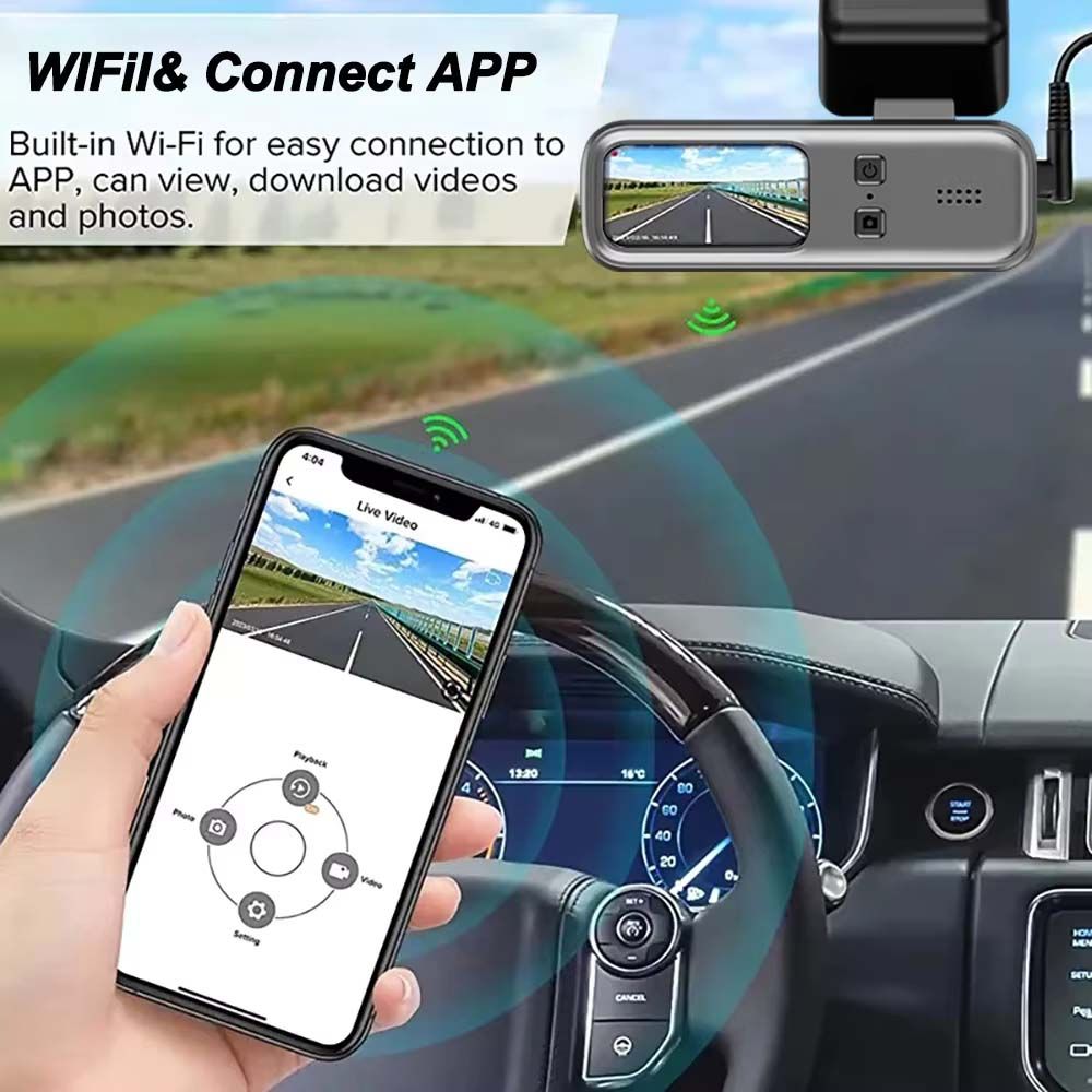 2K Dash Cam for Cars 1440p Front Camera for Vehicle WiFi APP Car DVR 24H Parking Monitor ACC Black Box Video Recorder Smart Motion & Collision Accident Detection Phone G-Sensors Night Vision Dashcam