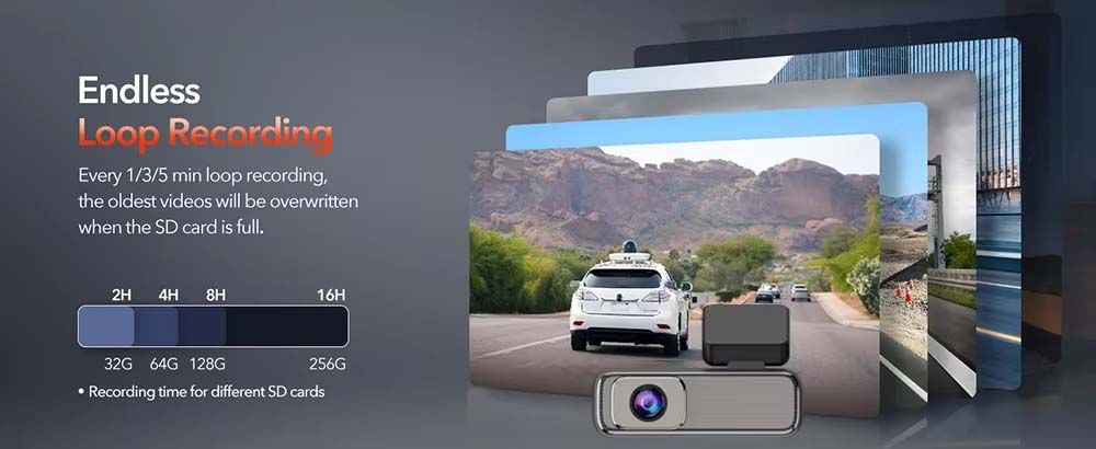 2K Dash Cam for Cars 1440p Front Camera for Vehicle WiFi APP Car DVR 24H Parking Monitor ACC Black Box Video Recorder Smart Motion & Collision Accident Detection Phone G-Sensors Night Vision Dashcam