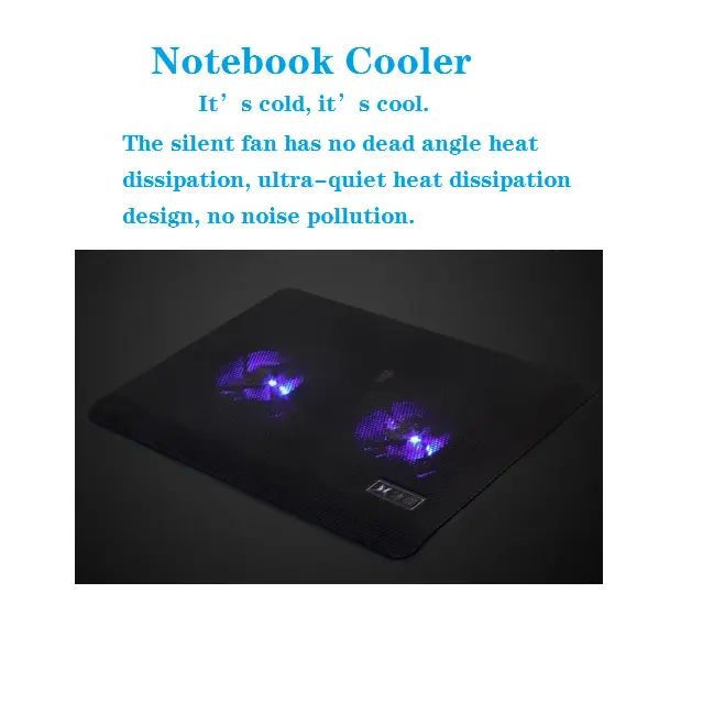 Dual fan Coolerpad USB Desktop Adjustable Height Laptop Cooling Stand Base Fan Pad Folding Notebook Cooler Radiator Dual USB High Wear Resistance Gaming