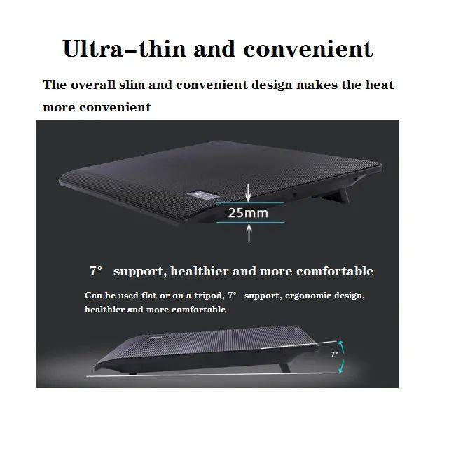 Dual fan Coolerpad USB Desktop Adjustable Height Laptop Cooling Stand Base Fan Pad Folding Notebook Cooler Radiator Dual USB High Wear Resistance Gaming