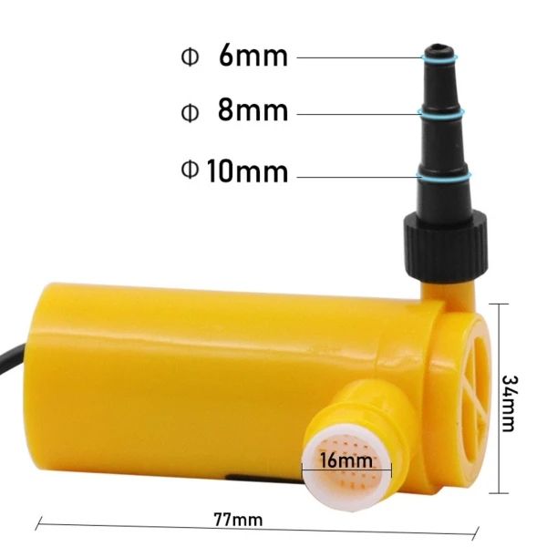 Electric 12V 30W Mini Submersible Water Pump Power Adapter Maximum Lift 10M Micro Easily Carry Discharge Head Domestic Aquarium Fish Tank with Three-Gear Water Inlet Angle Grinder Guard Slotting Dust