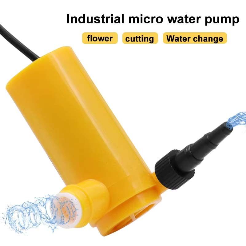 Electric 12V 30W Mini Submersible Water Pump Power Adapter Maximum Lift 10M Micro Easily Carry Discharge Head Domestic Aquarium Fish Tank with Three-Gear Water Inlet Angle Grinder Guard Slotting Dust