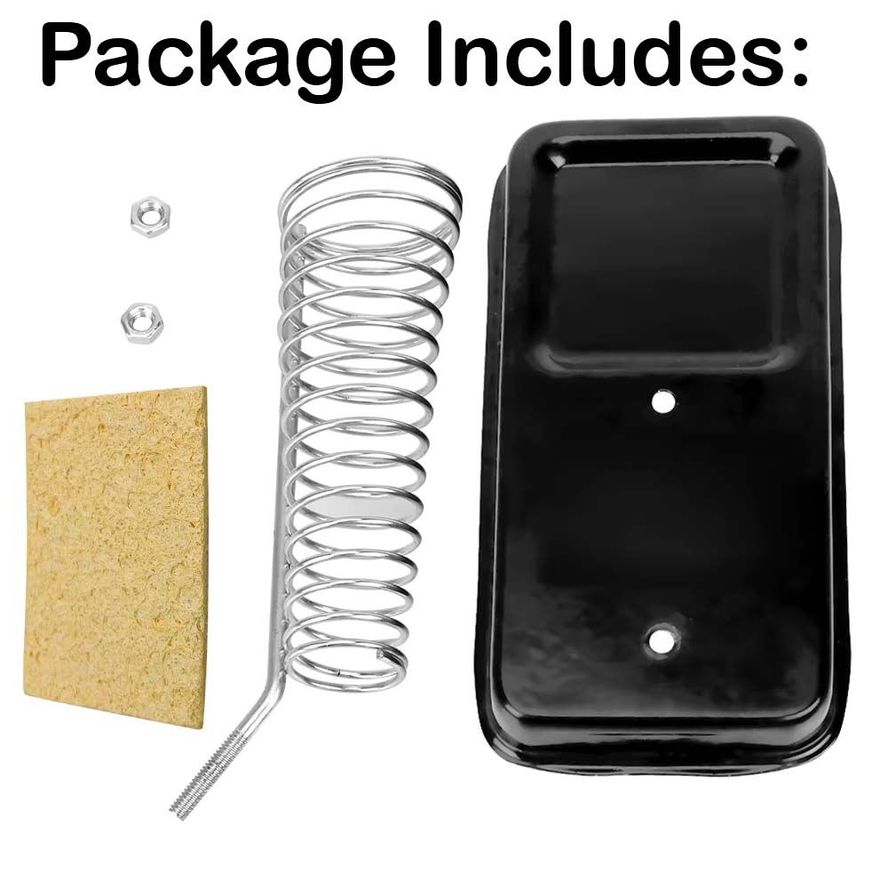 Soldering Iron Stand Portable Gun Holder Tin with Welding Cleaning Sponge Pads High Temperature Resistance Screw Fixing Metal Support Station Frame Electric Solder Accessories