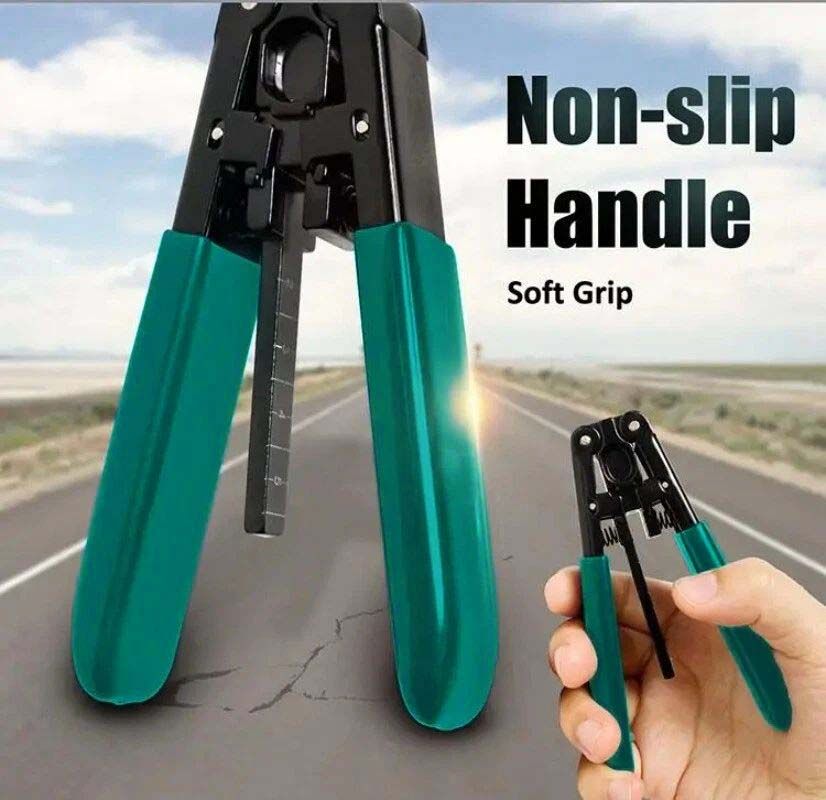 Fiber Optic Cable Stripper with Scale for FTTH, Stripping Pliers Jacket Technician, Network Installer Horizontal Vertical Direction Blade 1/2 Core