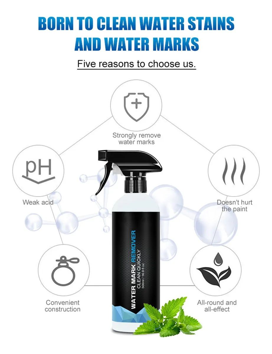 FantasticXML Watermark and Stain Remover Safe on Body paints Windscreen Windows Glass 500ml Ready to use Water Marks Limescale Removal Bathroom Glass Oil Film Cleaner Paint Cleaner Rain XML