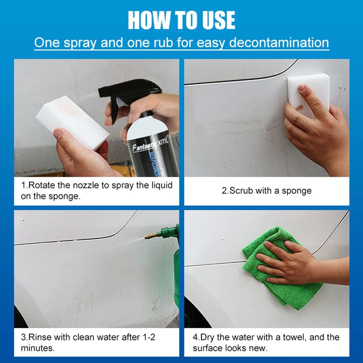 FantasticXML Watermark and Stain Remover Safe on Body paints Windscreen Windows Glass 500ml Ready to use Water Marks Limescale Removal Bathroom Glass Oil Film Cleaner Paint Cleaner Rain XML