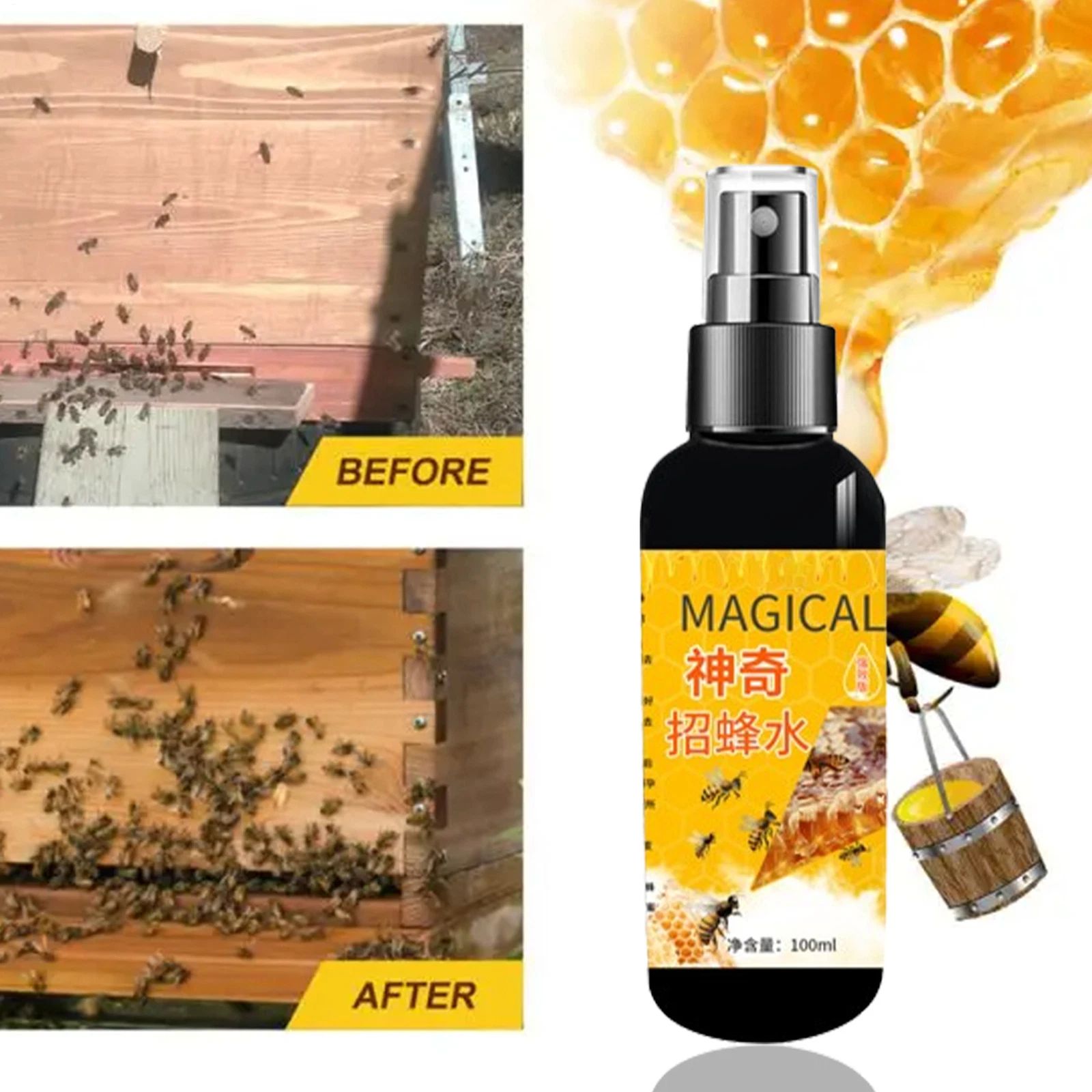 100ml Magical Bee Attractant Spray Lure Swarms Easy To Use Beekeeping Equipment Honey House Trap Liquid Solution Attract Bees