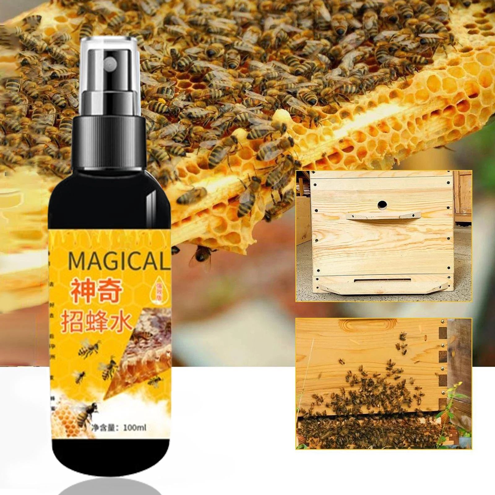 100ml Magical Bee Attractant Spray Lure Swarms Easy To Use Beekeeping Equipment Honey House Trap Liquid Solution Attract Bees
