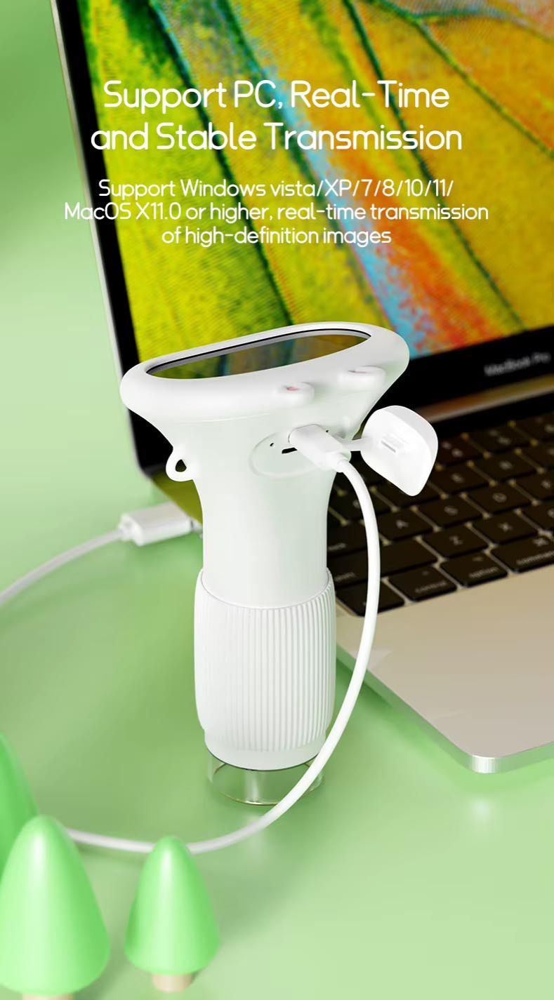 1000X Electronic Microscope with 2 Inch Screen + 8 LEDs Lab Equipment 1080p Portable USB Computer Handheld Magnifying Glass Digital Video/Photo Electronic Magnifier Coin Insect Leaf Note for Kids Boys