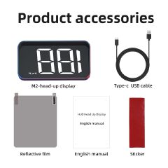 Car HUD Head Up Display Digital (KMH) Speedometer - (For All Cars) M2 Large Font For Truck/Vehicle For BDS Receiver Beidou GPS Speed USB 5V Windshield Projector Headsup