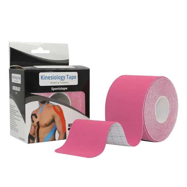 Kinesiology Tape for Physiotherapy Kinesio Tape for Sports Injury Pain Relief Muscle Tape for Shoulder, Wings, Arms, Ankle K Taping Waterproof Athletic Tape for Pain (5cmx5m, Pink)