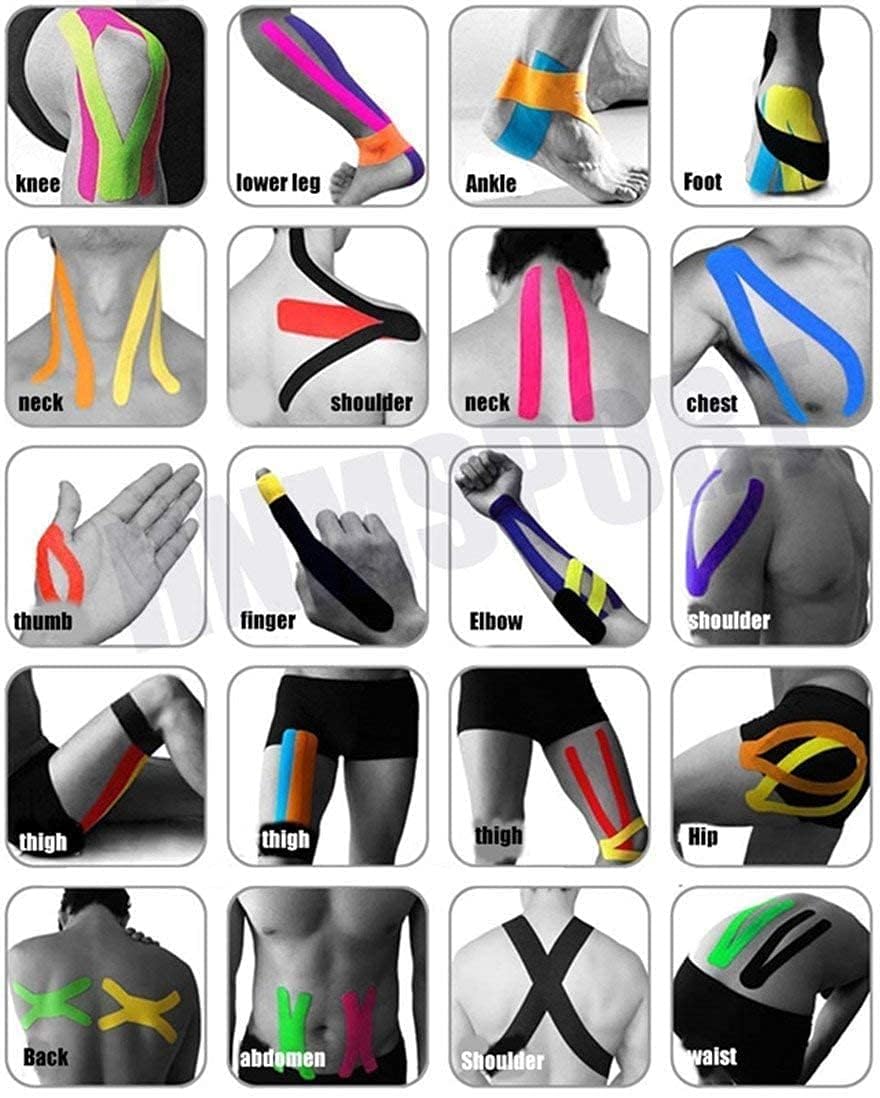 Kinesiology Tape for Physiotherapy Kinesio Tape for Sports Injury Pain Relief Muscle Tape for Shoulder, Wings, Arms, Ankle K Taping Waterproof Athletic Tape for Pain (5cmx5m, Pink)