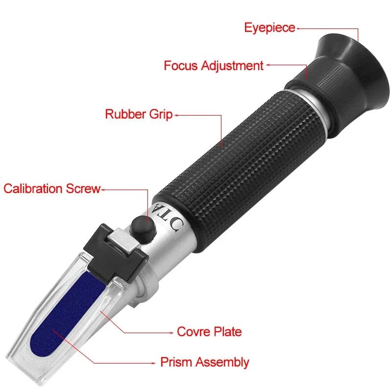 Alcohol Refractometer Liquor Concentration Tester with ATC 0~80% VOL Volume, Optical Handheld Meter for Distilled Beverages Making Homebrew Spirits, Whiskey, Brandy, Vodka, Gin v/v