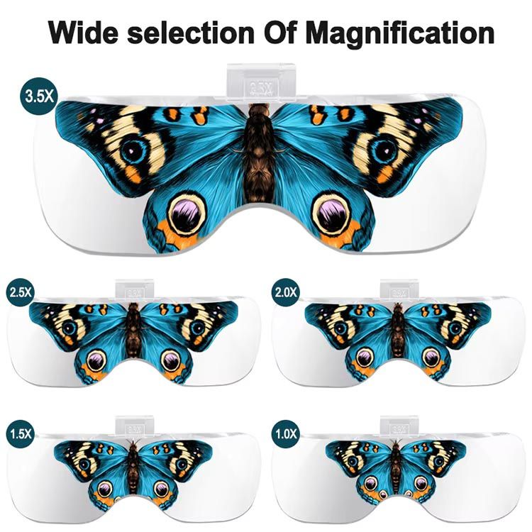 5 Lens Magnifying Glasses with LED Head Lamp Loupe Jeweler Eyeglasses Tool Optical Glass Jewelry Work Watch Mobile Phone Repair Microblading Tattoo Magnifier Headband