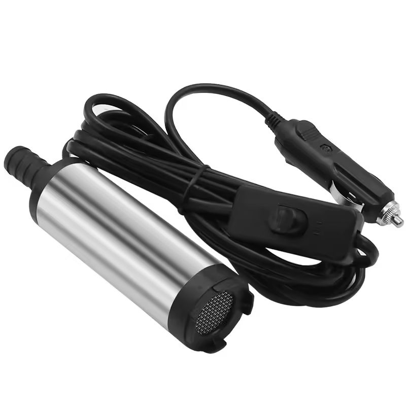 Car Oil Suction Transfer Pump Diesel Fuel Water DC 12V Electric Stainless Steel 38MM Transfer Suction Submersible Pump Refueling Tool Built-in filter