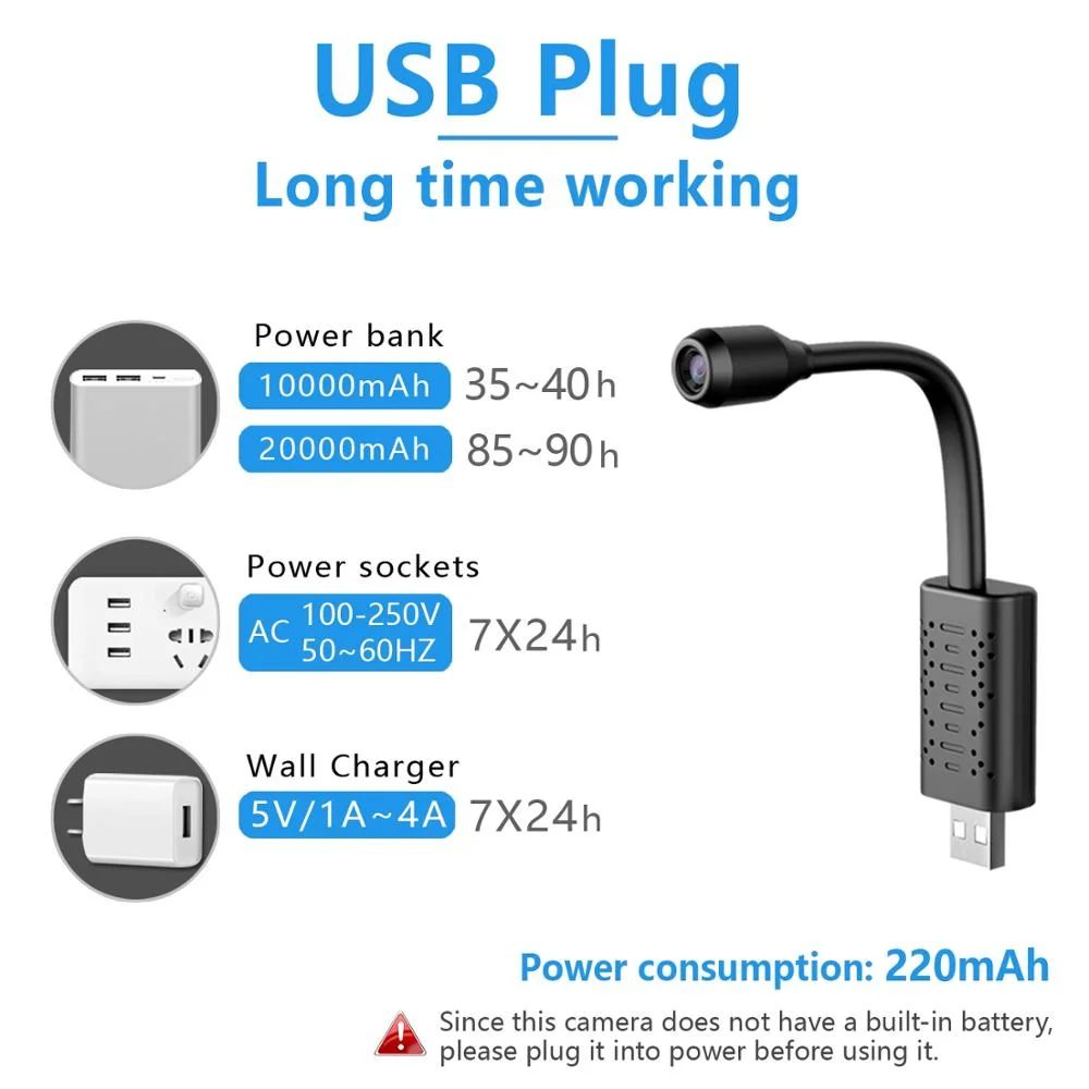 720p USB Mini Wifi Camera Motion Detection Spy Small HD U21 Smart Surveillance V380 Pro IP P2P With Cloud Storage Home Security Indoor Wireless