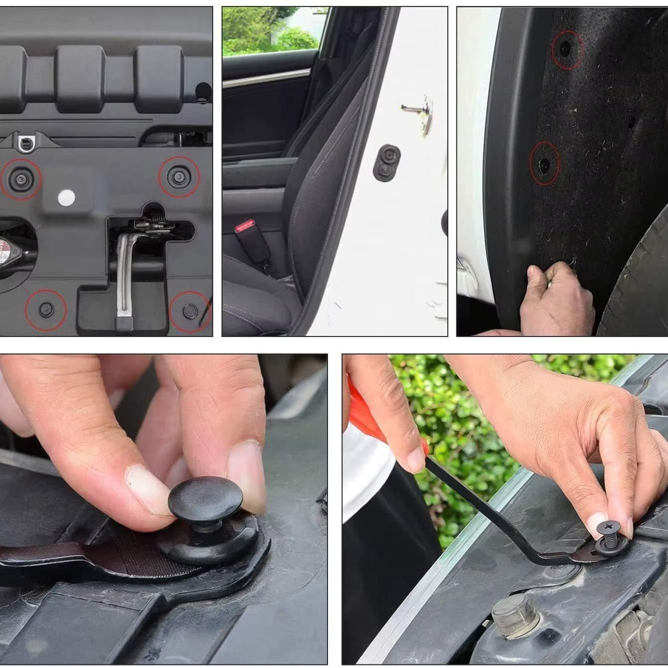 725Pcs Car Push Retainer Clips Auto Fasteners Mixed Assortment 23 Most Popular Sizes Nylon Bumper Fender Rivets with 10 Cable Ties and Remover Dashboard Trim Panel Shield Engine Cover for Toyota Subar