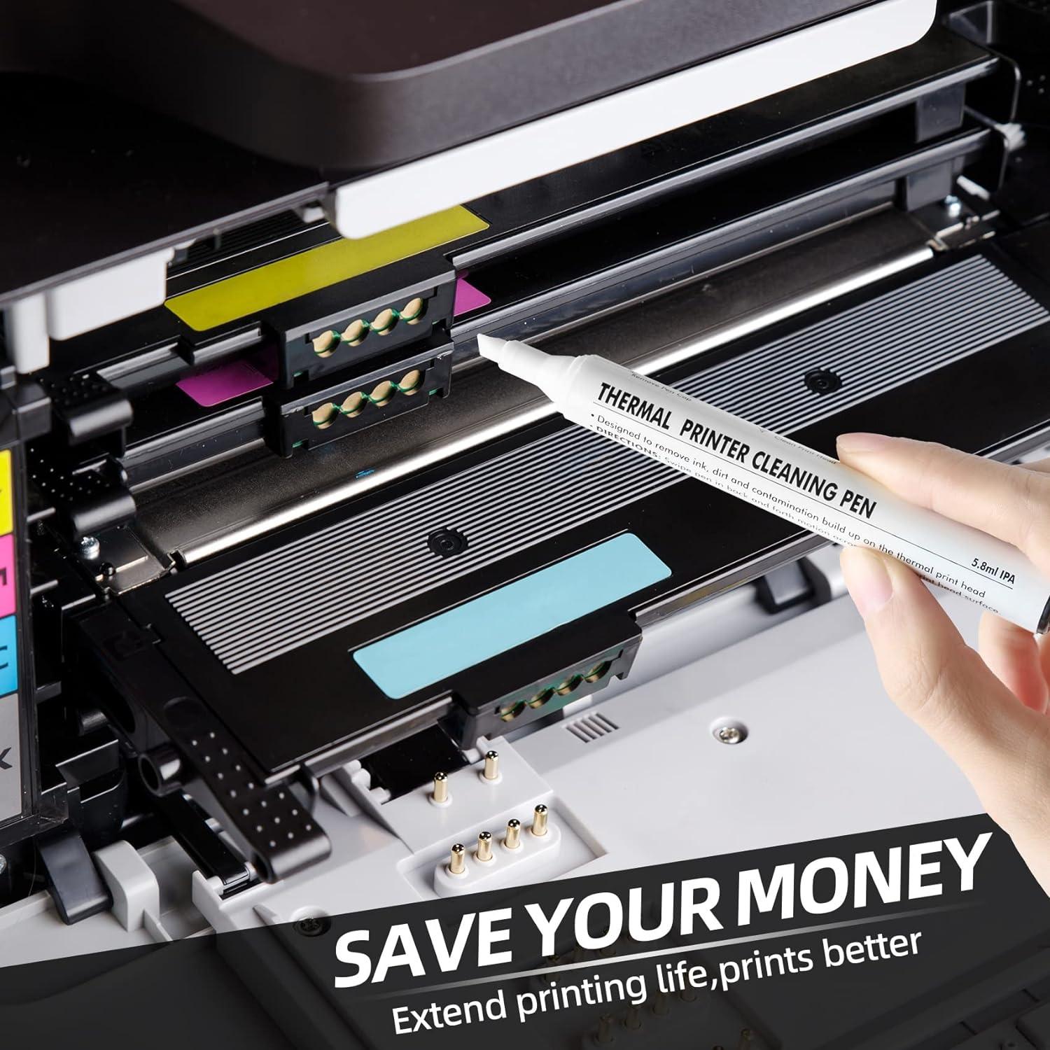 12pcs Thermal Printer Printhead Cleaning Pen for Clear Receipt Prints Shipping Label POS Card Printing Electronic Face Sheet Print Head Cleaner XPrinter Zebra Compatible with All Thermal Printers