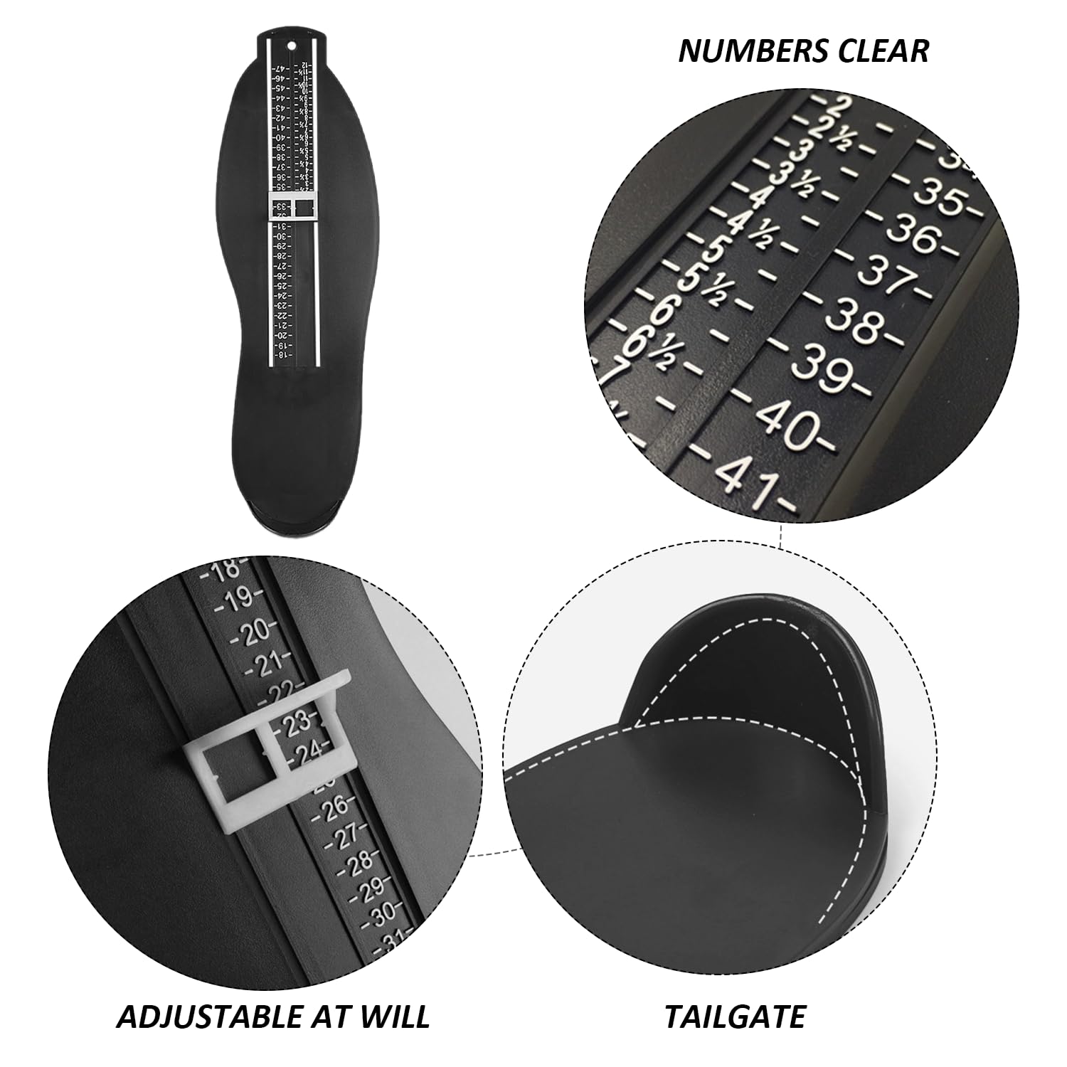 Foot Measuring Device Professional Gauge Adult & Kids Shoe Size Feet Measurer Ruler Sizer Accurate Convenient Ruler Sizing Tool