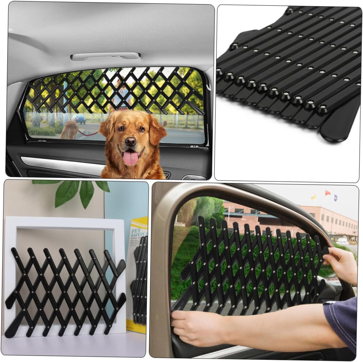 Portable Pet Fence Window Guard Retractable Dog Safety Barrier for Cars Dog Travel Vent Puppy Security Ventilation Grill Mesh Vent Guard Telescopic Accessories Supplies Secure and Adjustable