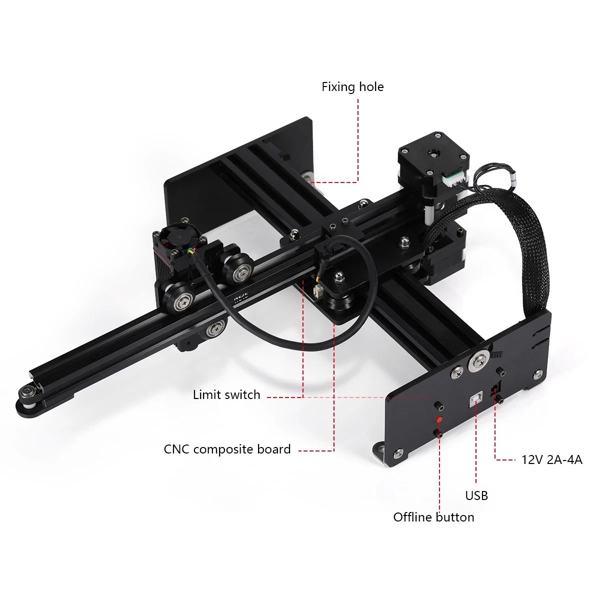 NEJE 5 E40 100W Laser Engraver for Stainless Steel Metal Stone 170*170mm Mini Wood Acrylic Cutting Machine Quick Focus Wifi Control Move Protection Android/Apple App Support CNC Engraving Jewelry DIY