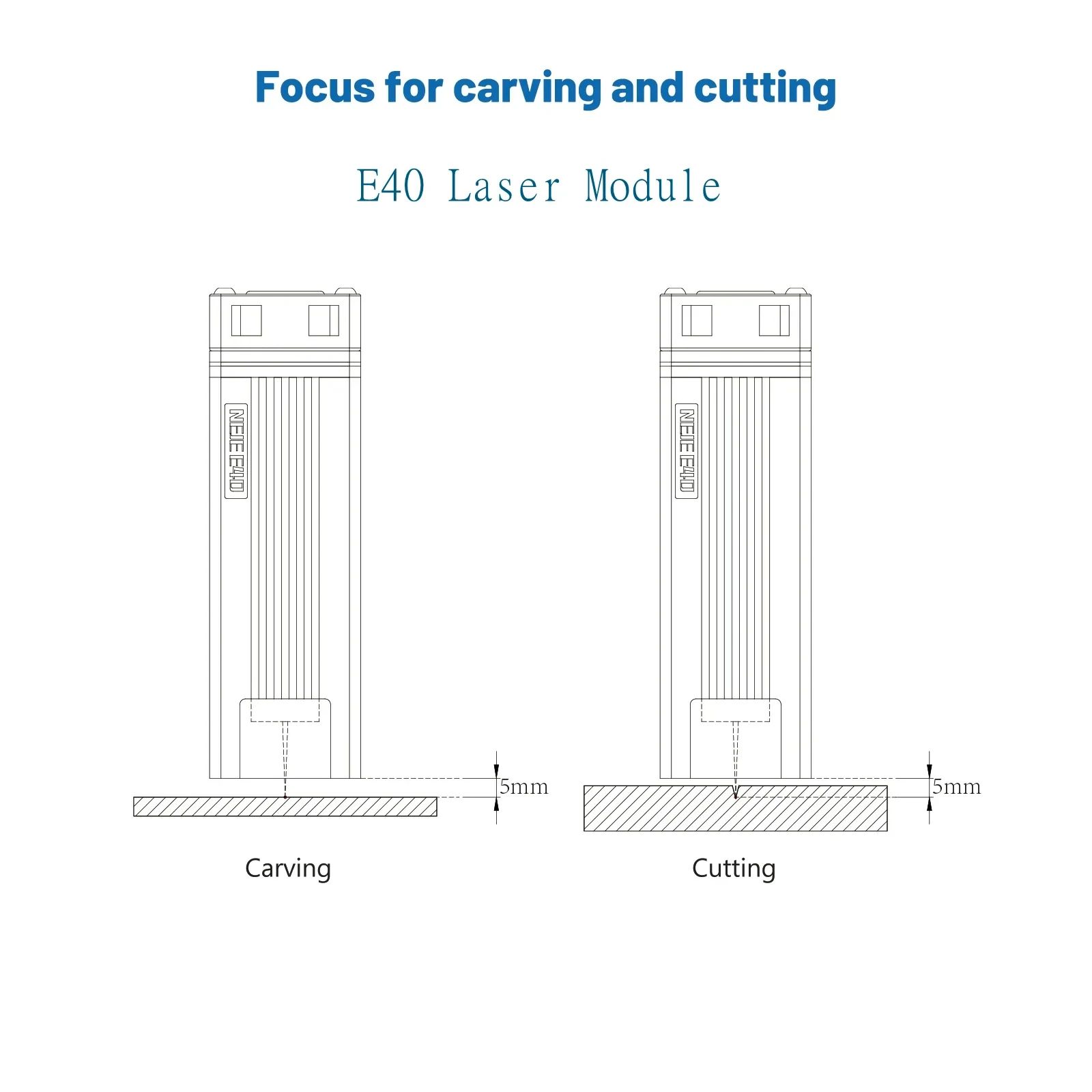 NEJE 5 E40 100W Laser Engraver for Stainless Steel Metal Stone 170*170mm Mini Wood Acrylic Cutting Machine Quick Focus Wifi Control Move Protection Android/Apple App Support CNC Engraving Jewelry DIY