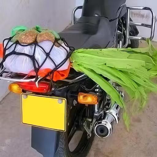 6-Hook Cargo Stretch Net Motorcycle Helmet Car Mesh Luggage Tie Down Adjustable Black Elastic Bungee Cord 40x40cm Bicycle Vehicles Bike Scooter