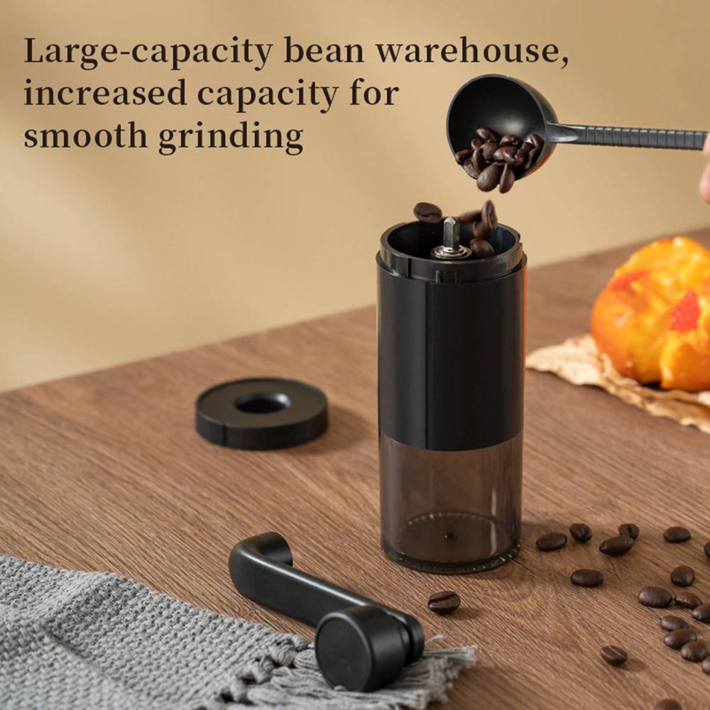 Coffee Grinder Manual Hand Beans Grinding Plastic Cranked Ceramic Machine Moka Pot Household Small Utensil Adjustable Portable for Home Office Travel Espresso