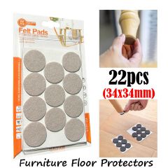 22pcs Anti-Skid Furniture Protection Pads Self Adhesive Floor Scratch Protector Non Slip Grippers for Hardwood Floors Round Heavy Duty Felt Stopper for Legs Prevent Sliding