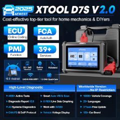 XTOOL D7S Bidirectional Scan Tool, 2025 OBD2 Scanner Diagnostic with FCA AutoAuth, All System Car Scanner, 39+ Resets, ECU Coding, PMI, Upgrade of D7, Crankshaft Relearn, CAN FD/DoIP, 3-Yr Update