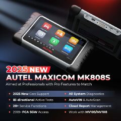 Autel MaxiCOM MK808S Scanner, 2025 Bidirectional Scan Tool Same as MK808BT Pro MX808S, 28+ Resets,Active Test,AutoAuth, All System Diagnostic, Injector Coding, Android 11, Update Of MK808 MX808 MK808Z