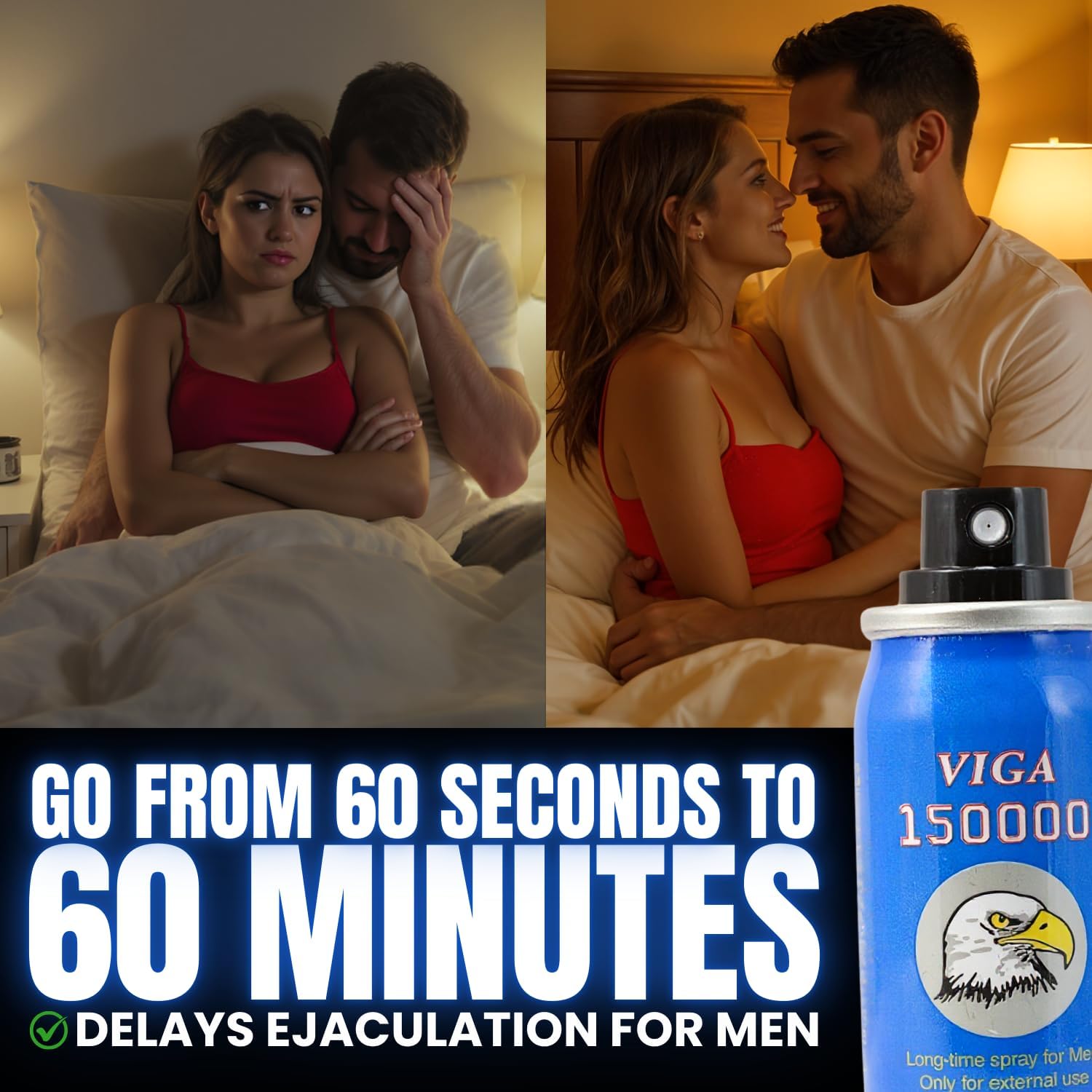 Super VIGA 150000 Blue Delay Spray for Men - Last Longer in Bed - 150 Sprays - Desensitizing for Premature Ejaculation PE - 45ml - Helps Prolong and Control Climax Lidocaine