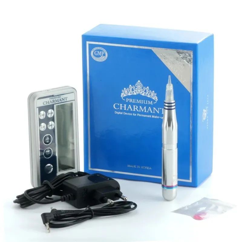 Digital Permanent Premium Makeup Tattooing Machine Kit Microblading Pen for Eyebrow Lip Line Brow AMTS with Tool Head - Made In Korea