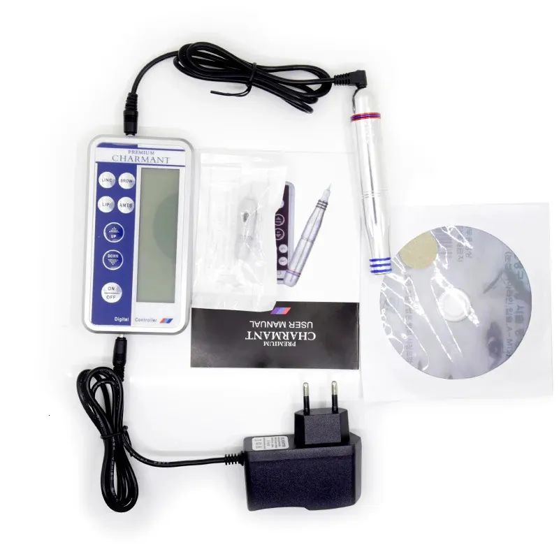 Digital Permanent Premium Makeup Tattooing Machine Kit Microblading Pen for Eyebrow Lip Line Brow AMTS with Tool Head - Made In Korea