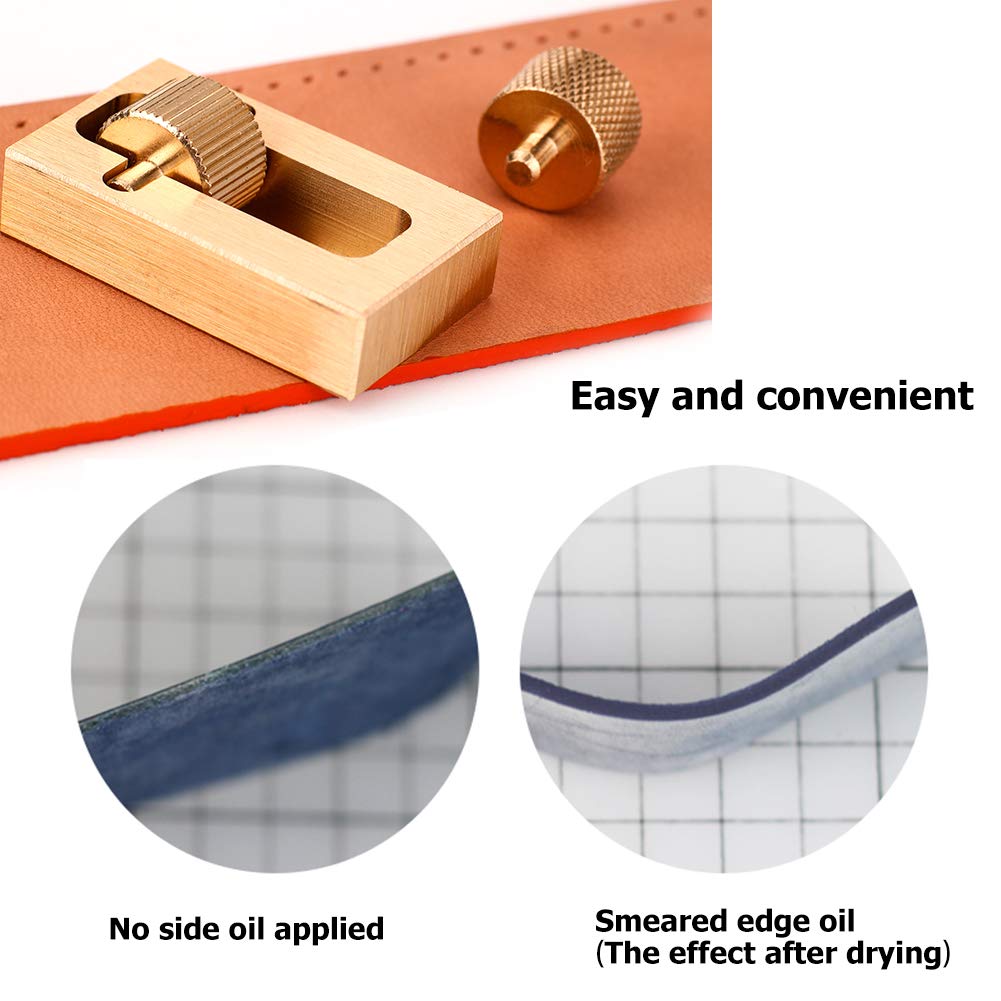 Leather Craft Edge Painting Box -Small Size Professional Dye Roller Applicator Sealer Essential Printing Tool for  DIY/ Leather Working/ Making Mini Copper Edges Oil Bucket