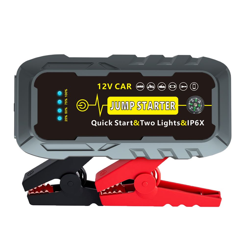 Jumpstarter Powerful Car Jump Starter 12 Volt Battery Booster 2000A Power Bank Auto Cables Emergency Tool Battery Jumper Pack Compass