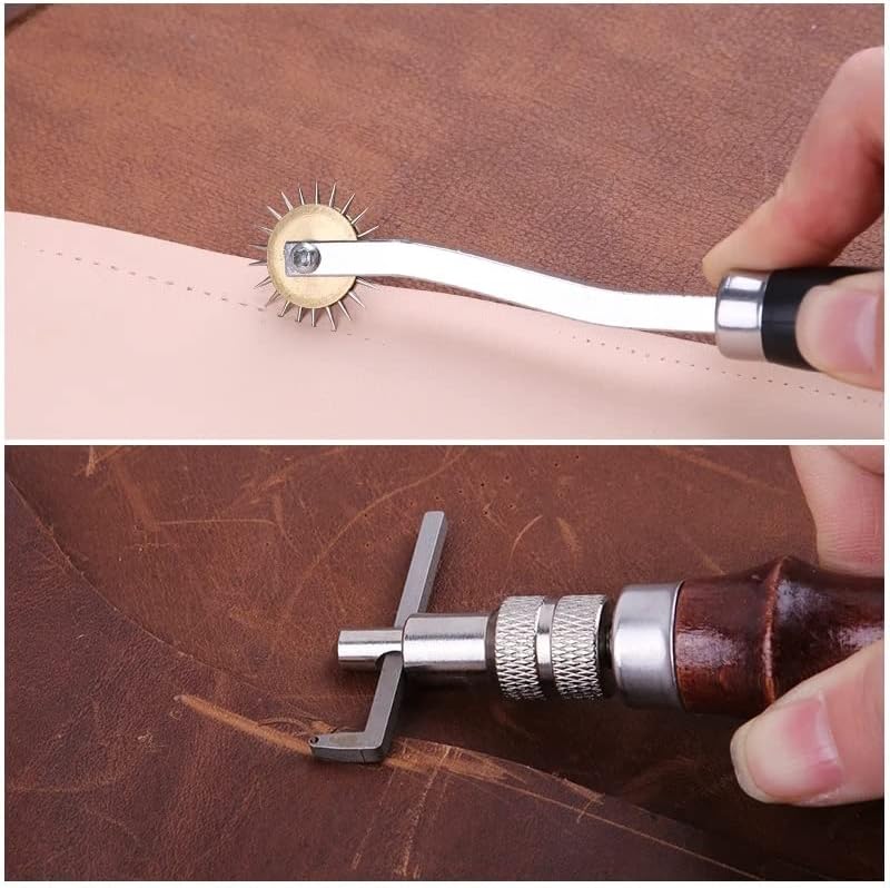 Professional LeatherCraft Tools Kit Leather Hand Sewing Repair Kit Stitching Punch Carving D.I.Y Tool Set