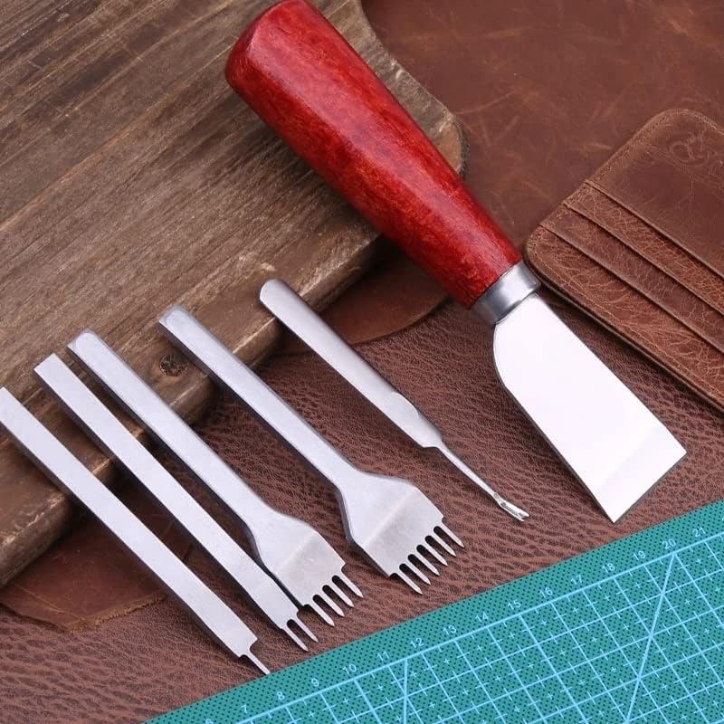 Professional LeatherCraft Tools Kit Leather Hand Sewing Repair Kit Stitching Punch Carving D.I.Y Tool Set