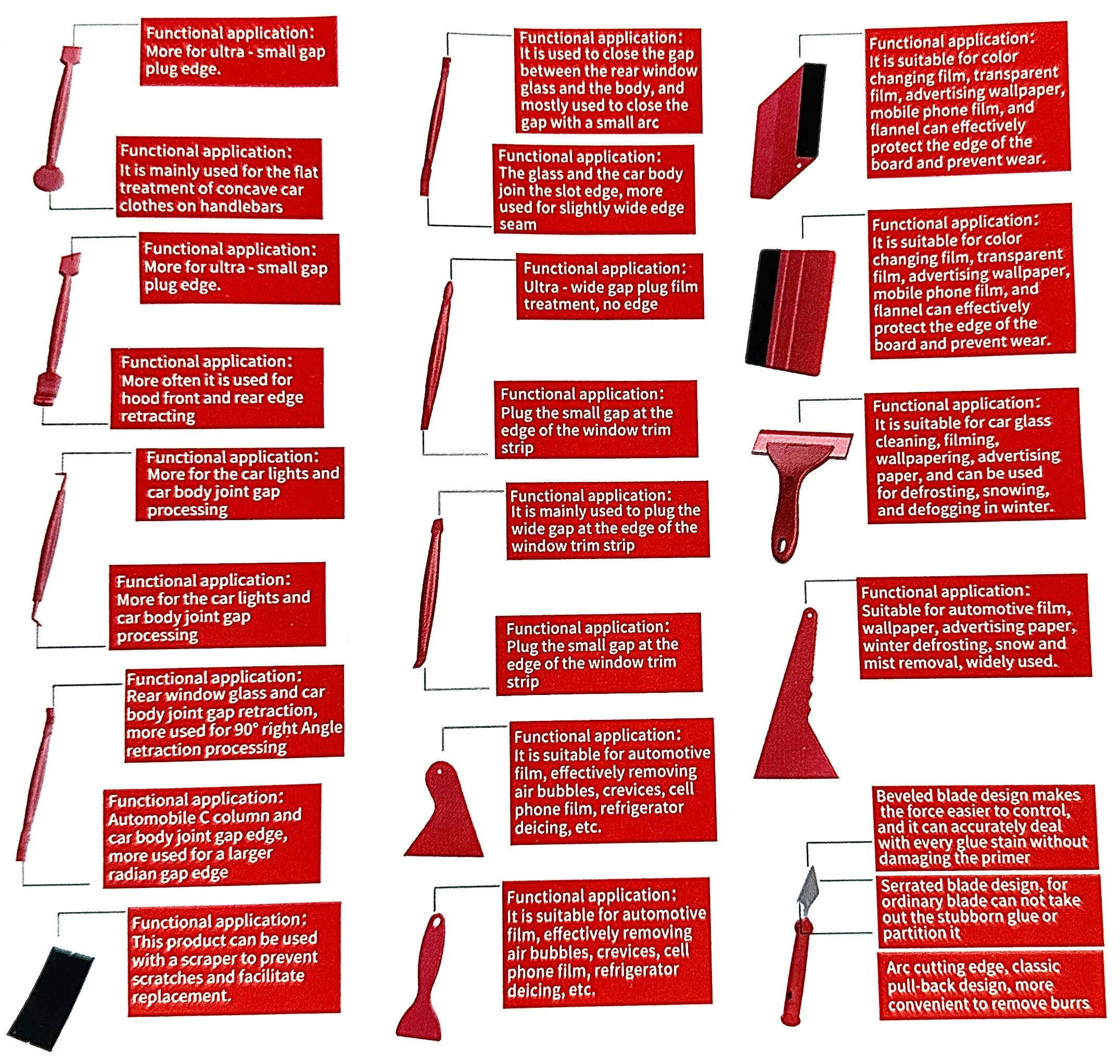 21PCS Professional Car Wrapping Tint Application Car Foil Set Kit Car Tools Vinyl Wrap Film Sticker  Auto Tinting Film Scraper Squeegee Cutter Tool Auto Window Tools Accessories