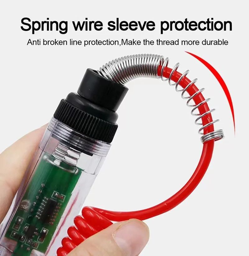 Heavy Duty DC 5-90V Upgraded Automotive Circuit Tester with Digital LED Test Light Voltmeter, Voltage Tester Electric Long Probe with Extended Spring Wire for Sedan, SUV, RV, Truck, Lawn Mower, Golf C