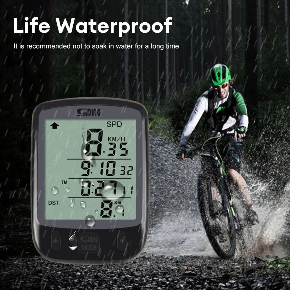 Speedometer Wired Cycling Computer Waterproof Bicycle Odometer Digital LCD Display Speed Calorie Test Bike SD-563A Mileage Backlight Stopwatch